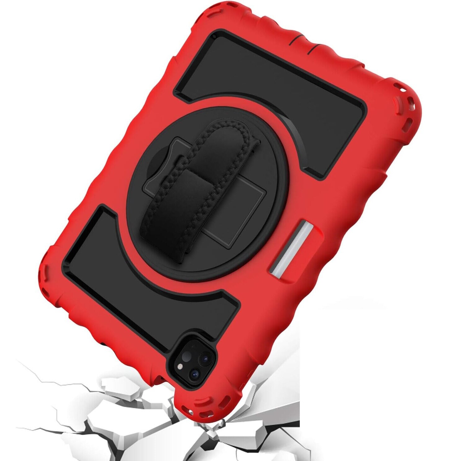 Husa tableta iPad 11" cu suport si curea, rosu, trei straturi, protectie maxima