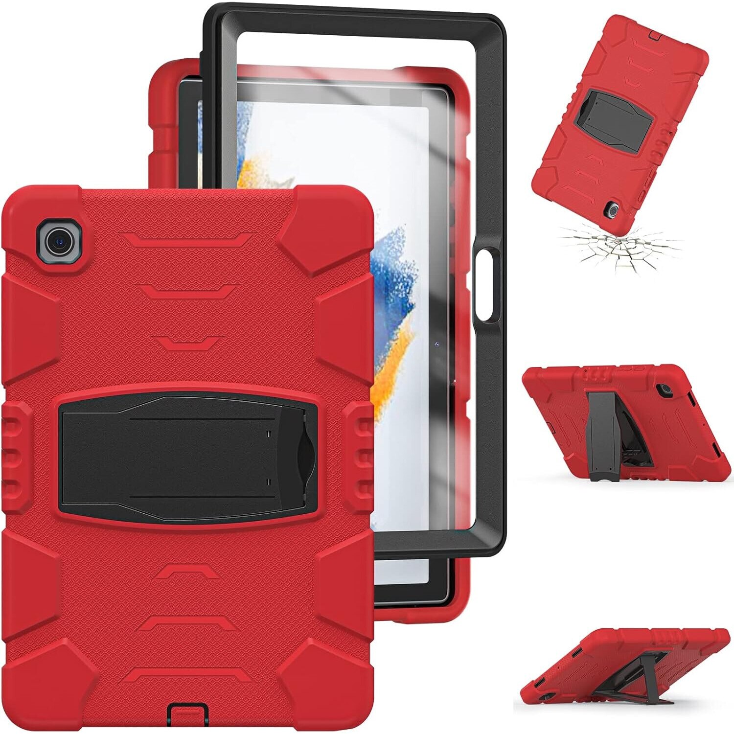 Husa pentru tableta cu suport, rosu, 10.5"