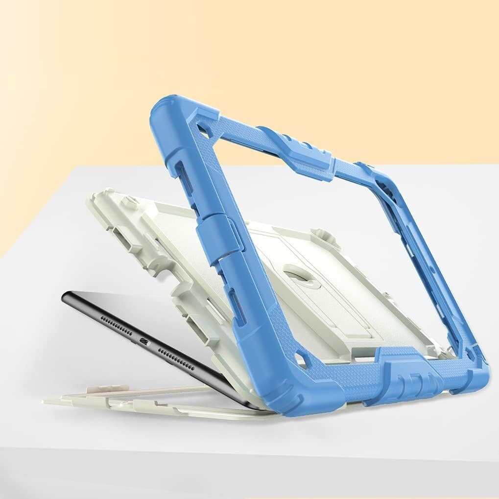 Husa tableta pentru iPad Air 3/Pro 10.5", albastru, cu suport si curea reglabila, constructie tripla