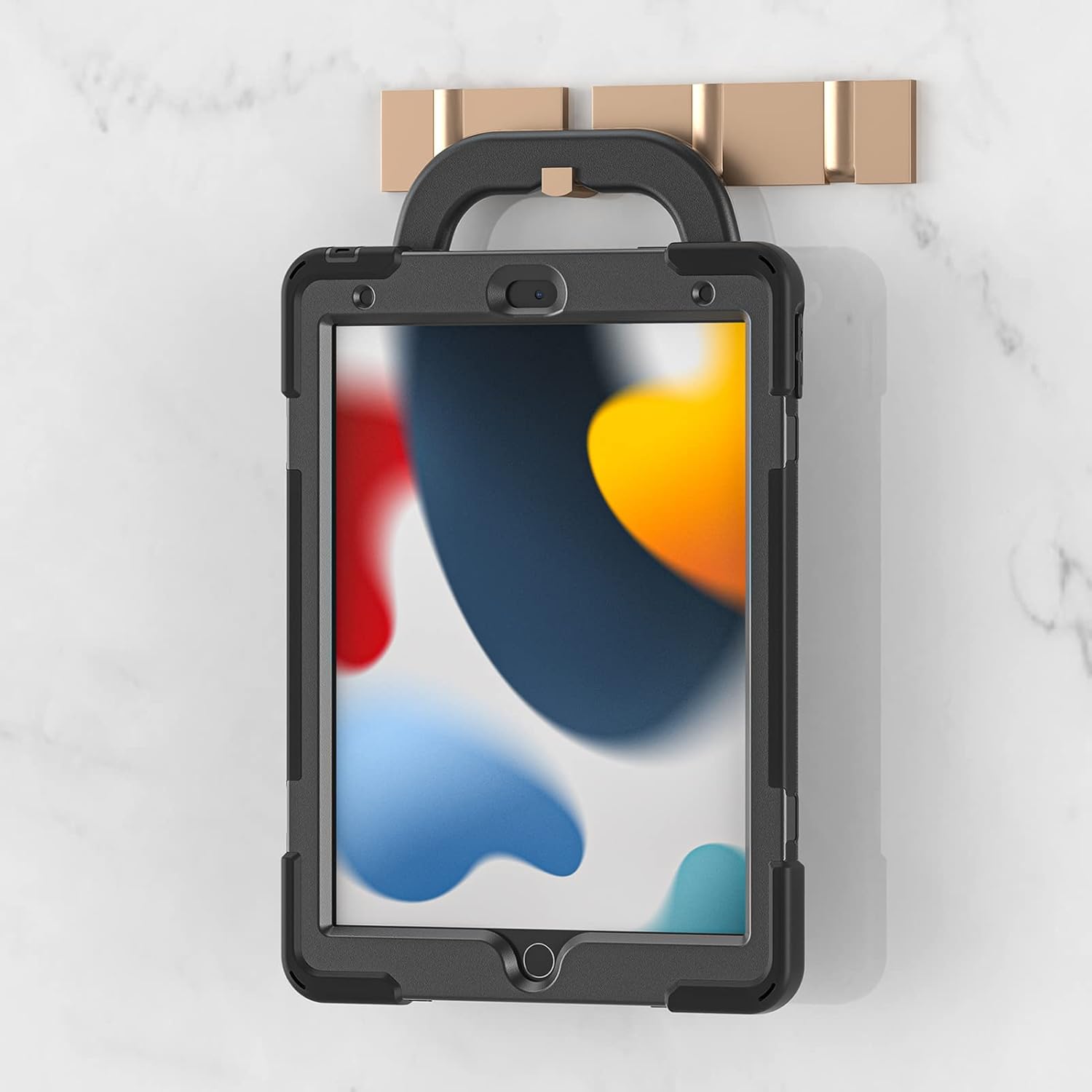 Husa tableta, pentru iPad 10.2", 3 straturi, suport rotativ, negru