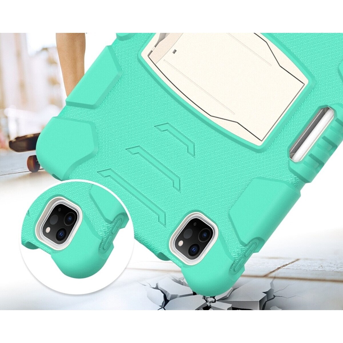 Husa pentru tableta, iPad Air 4 10.9", cu suport, verde menta