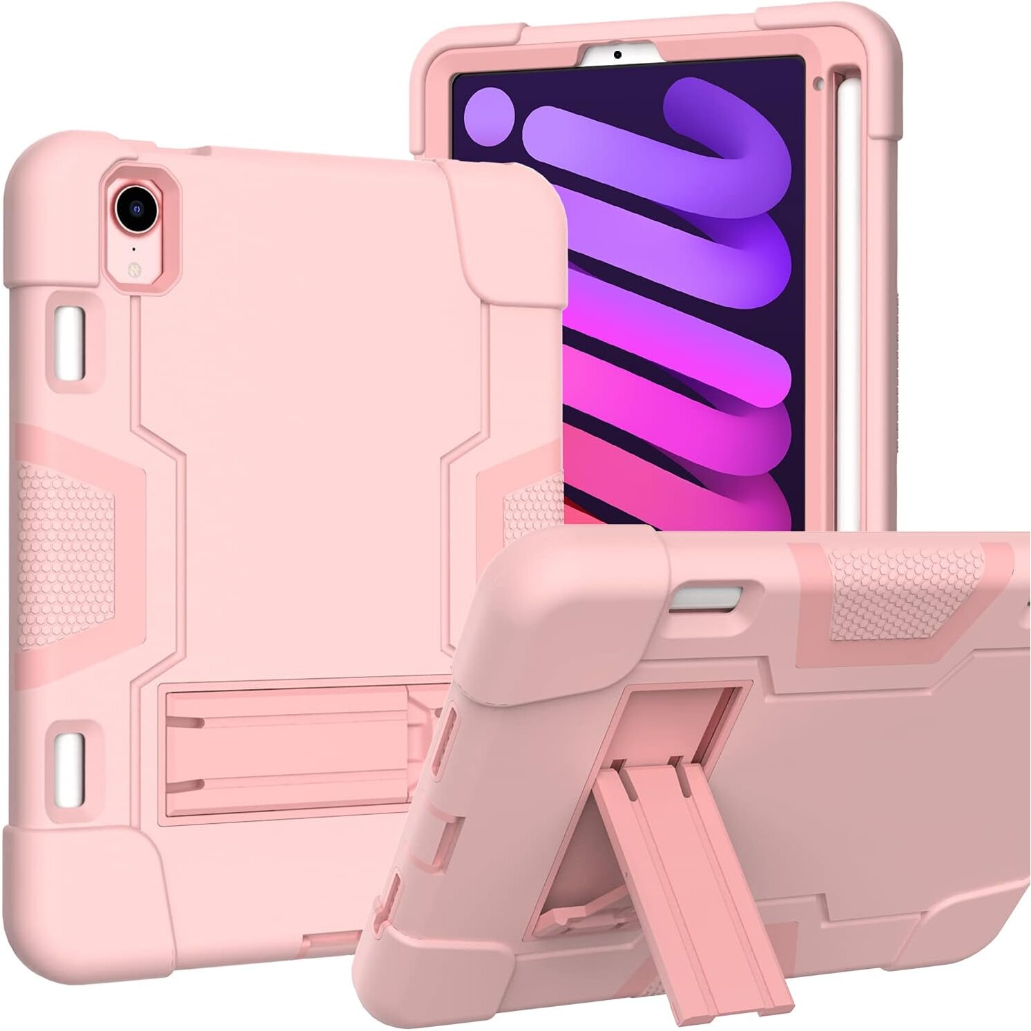 Husa pentru iPad Mini 6 8,3", roz, cu suport si loc pentru stylus