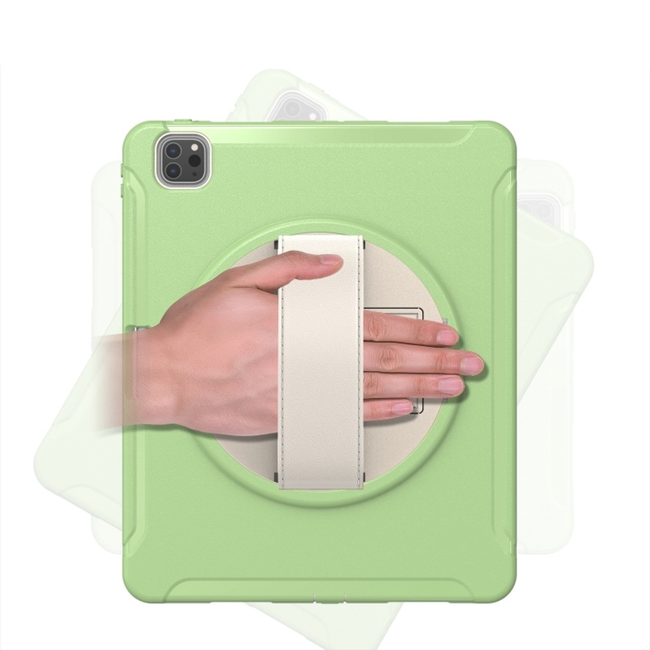 Husa pentru tableta iPad Air 5/Air 4/Pro 11", verde, cu suport rotativ si loc pentru stylus