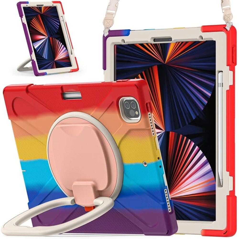 Husa pentru iPad Pro 12.9" 2020/2018, 3 straturi, suport rotativ, multicolor