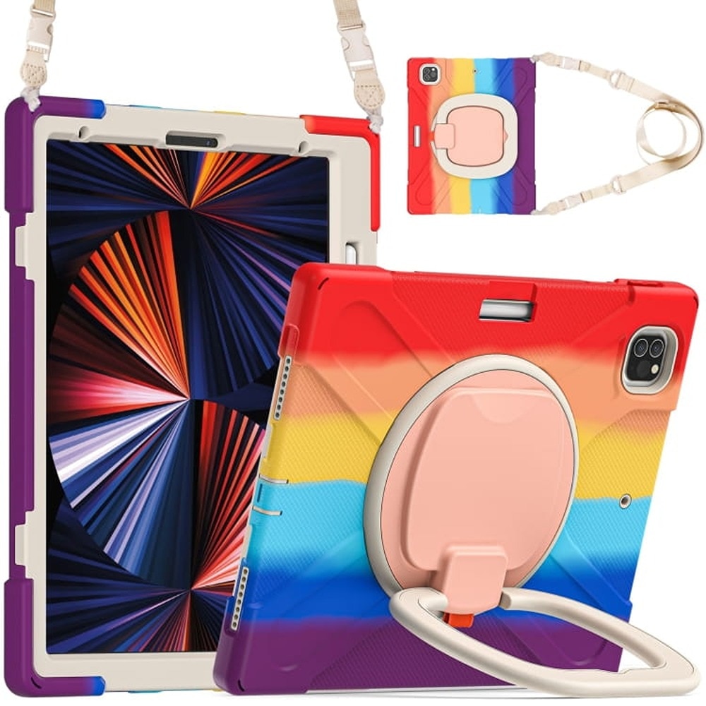 Husa pentru iPad Pro 12.9" 2020/2018, 3 straturi, suport rotativ, multicolor