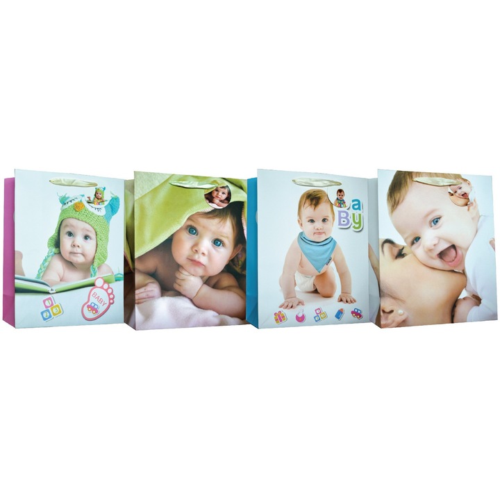 Pungi cadou Aliga, mare, 26x32x12cm, cu manere satinate