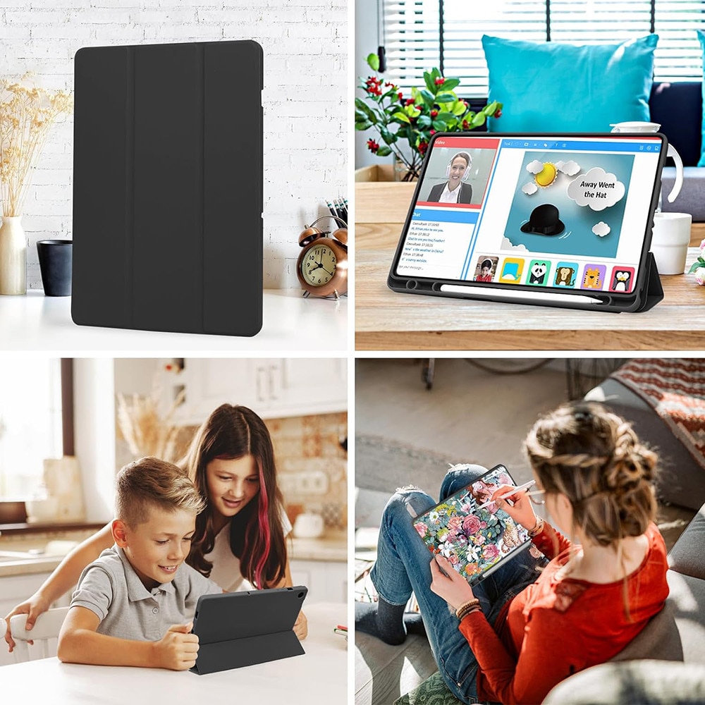 Husa pentru Samsung Galaxy Tab A11 8.7 inch Soft Shell cu compartiment pentru stylus, tip stand, protectie 360 - roz