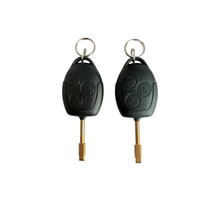 Set 2 chei cu 3 butoane pentru inchidere centralizata cu modul si iesire pentru sirena cu lamele compatibile Ford