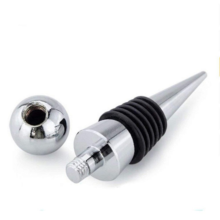 Dop pentru sticla de vin, AMRINUGL, Aliaj, sigilare etansa, Argintiu/Negru