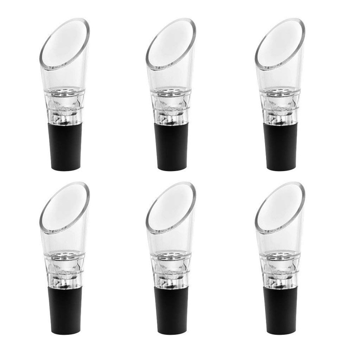 Аератор за вино без прокапване, AMRINUGL, комплект от 6, силикон, лесен за почистване, елегантен дизайн