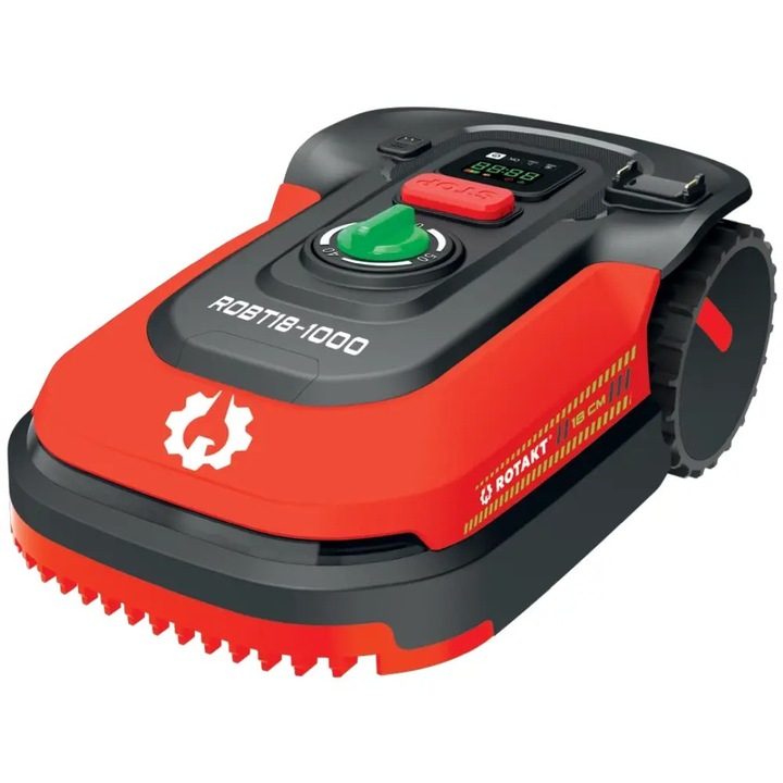 Robot pentru gazon Rotakt Photon ROBT18-1000, suprafata 1000mp, latime taiere 18cm, Bluetooth, WiFi, baterie 4Ah, timp de lucru 180min