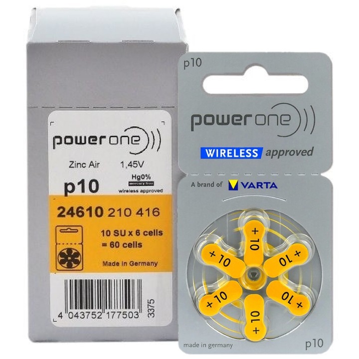 Baterii auditive P10 - 1 cutiex-10 blisterex6 buc