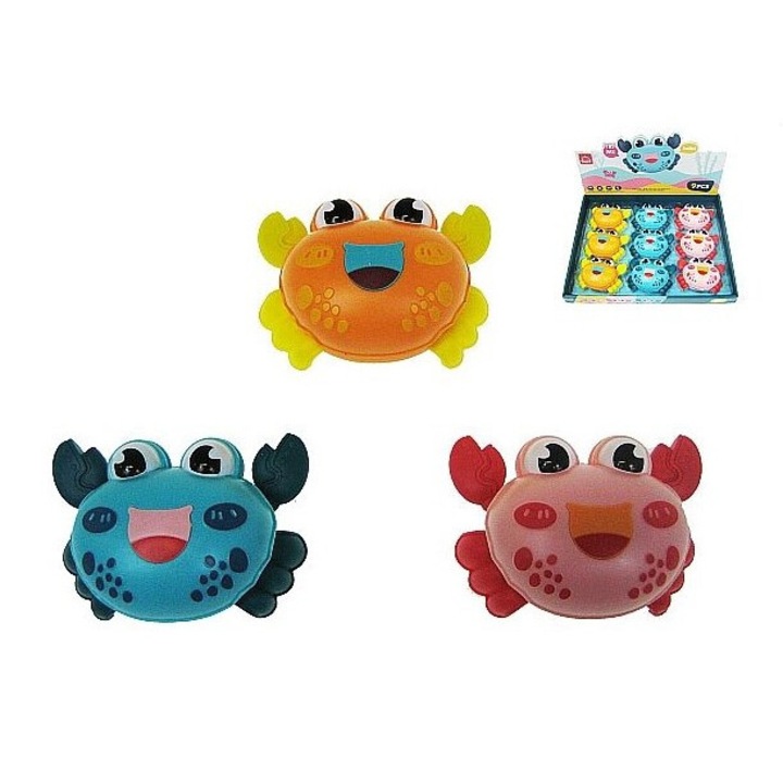 Interaktív rák, víziló, műanyag gumifejjel, 9 db, 10,5cm
