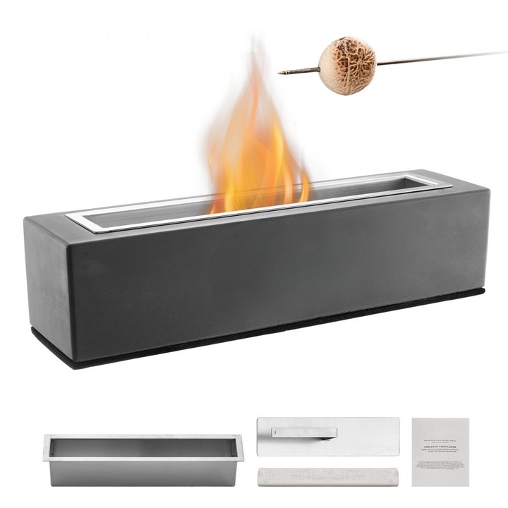 Bol Semineu pentru Terasa Interioara/Exterioara, Foar de Masa, 15 Inch, Realizat din Beton