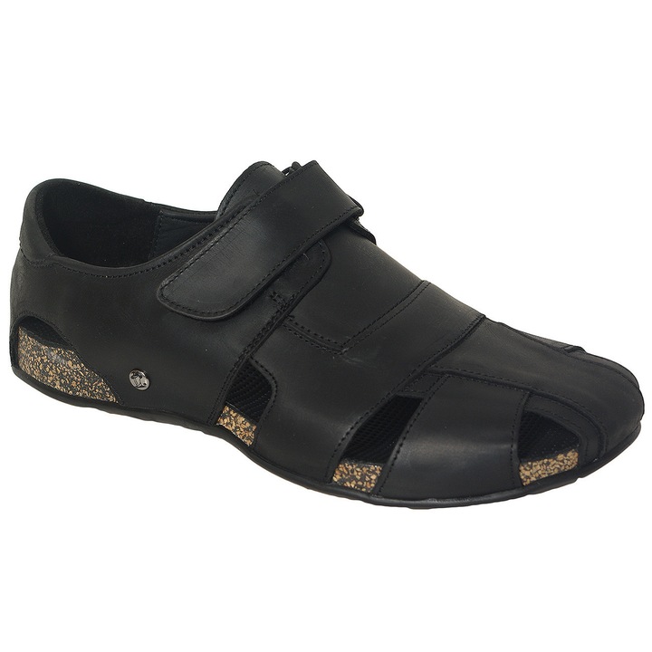Sandale barbati, Panama Jack, Fletcher Basics C2, piele naturala, negru