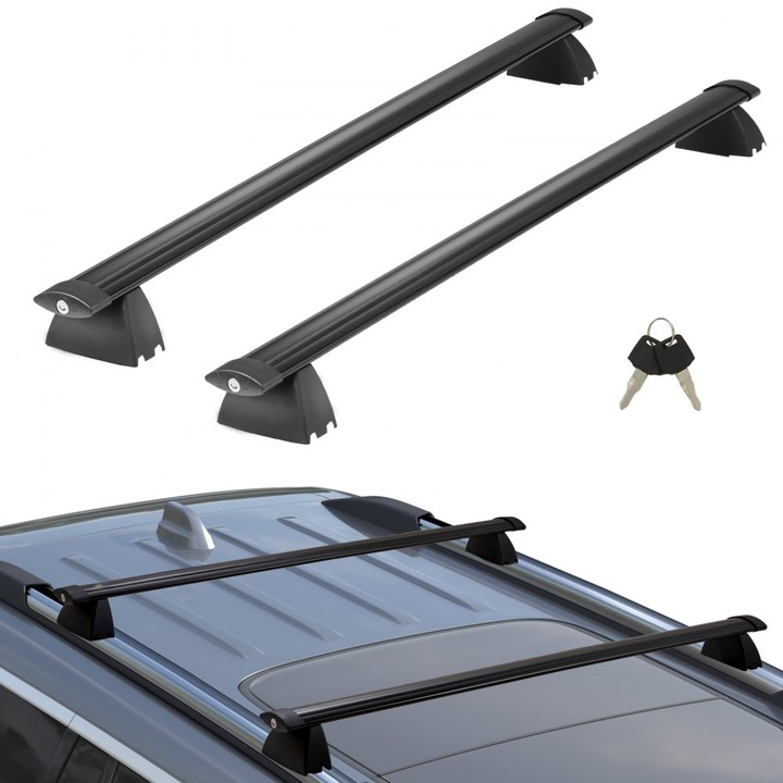 Bare Transversale Portbagaj pentru Jeep Grand Cherokee 2011-2021, Sine Laterale Canelate, Capacitate Incarcare 91 kg, Aluminiu cu Incuietori, Pentru Transport Acoperis: Bagaje, Caiac, Bicicleta