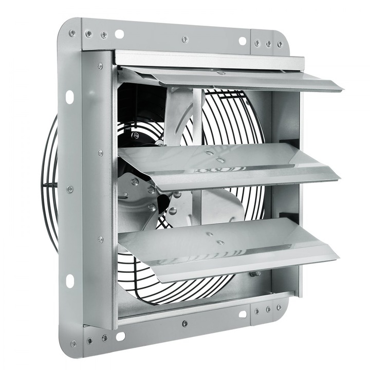 Ventilator de Evacuare Shutter, Ventilator Shop, 254 mm, Motor AC, 753 CFM, Montare pe Perete