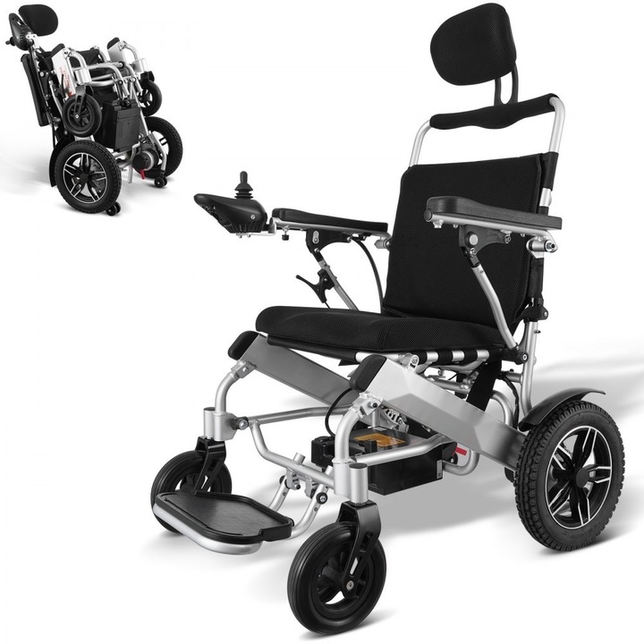 Scaun cu rotile electric, model pliabil, motorizat, capacitate 136kg, spatar reglabil, latime 50.8 cm