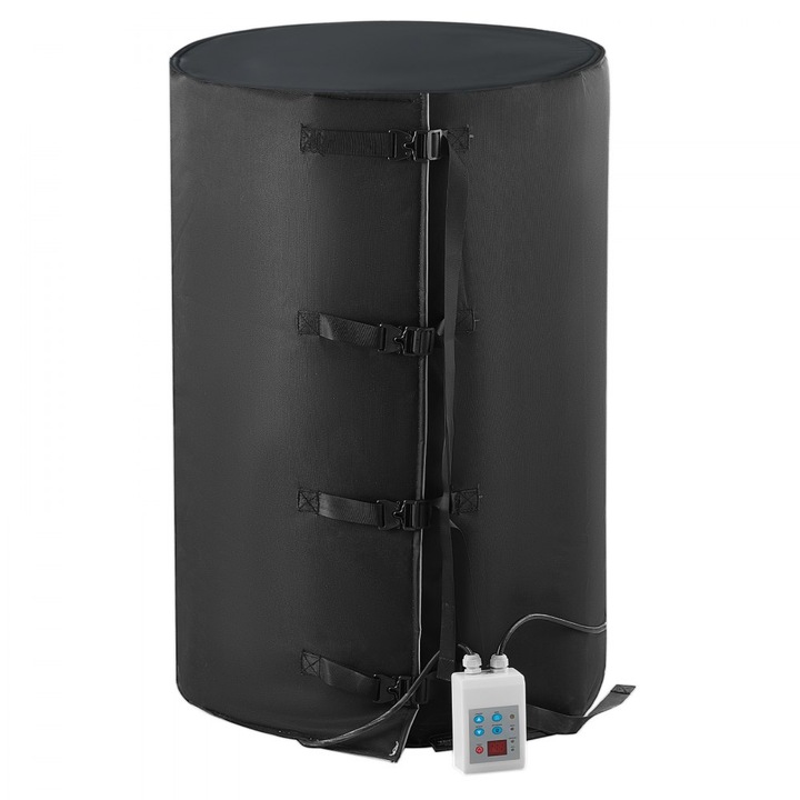 Fémhordó-fűtő, 55 gallonos modell, 1300 W, hőmérséklet 0-145 ℉, állítható, független termosztáttal
