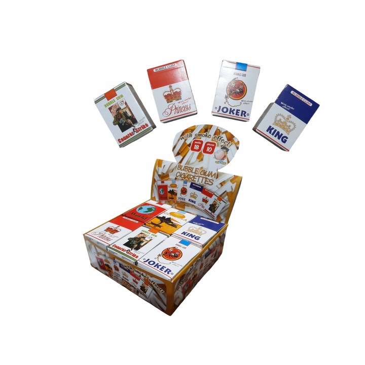 Guma de mestecat Slodycze, JOKER BUBBLE GUM, set 18 pachete x 10 bucati, aroma fructata, 35g