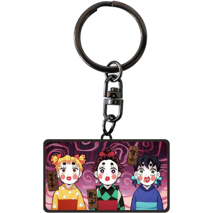 Ключодържател ABYstyle, Demon Slayer, Sumiko, Zenko and Inoko, 3,2 x 5 cm, Многоцветен