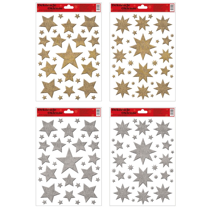 Set stickere decorative, Aliga, A4, reutilizabile, cu glitter, 20x30cm