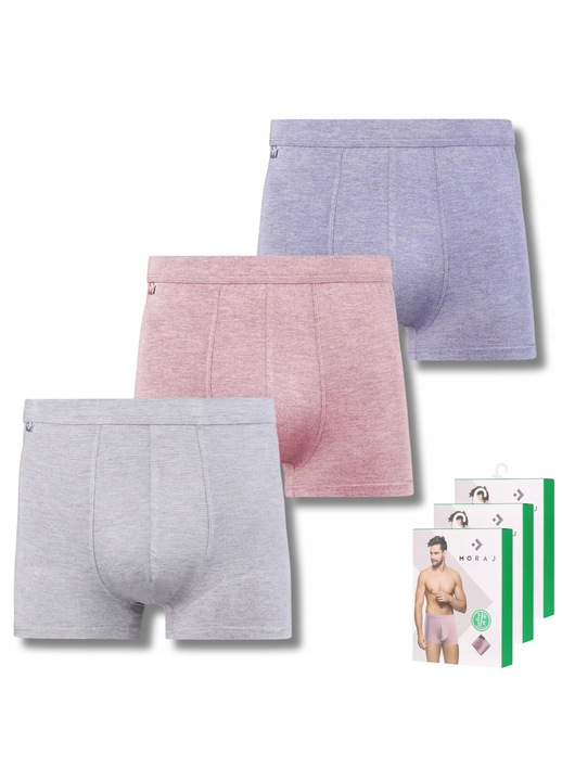 Boxeri barbati, Moraj, confortabili, set 3 bambus, Multicolor