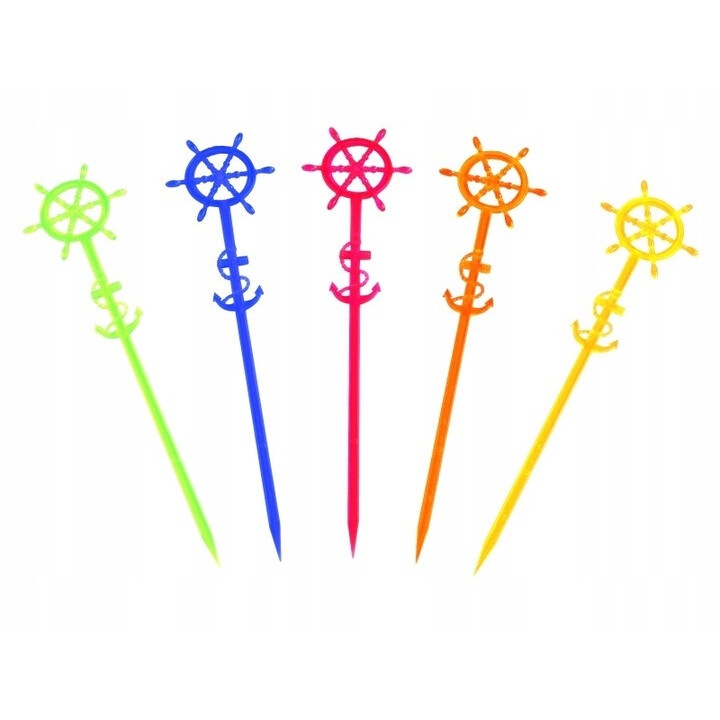 Set 10 betisoare pentru cocktail, Tamipol, 17,5 cm, multicolor