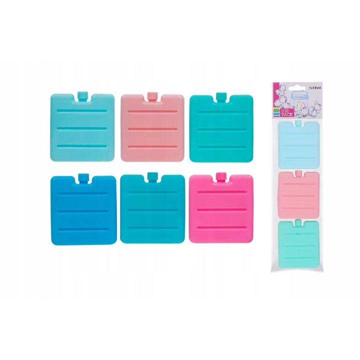 Set 3 insertii racire 3x100 ml pentru rucsac termic, CARDSPLITTER, reutilizabili, siguri pentru alimente, plastic