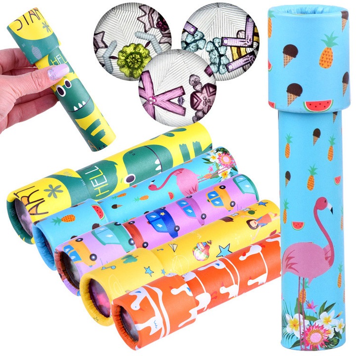 Set caleidoscop colorat pentru copii, JOKOMISIADA, set 6 bucati, 15x3,5x3,5cm