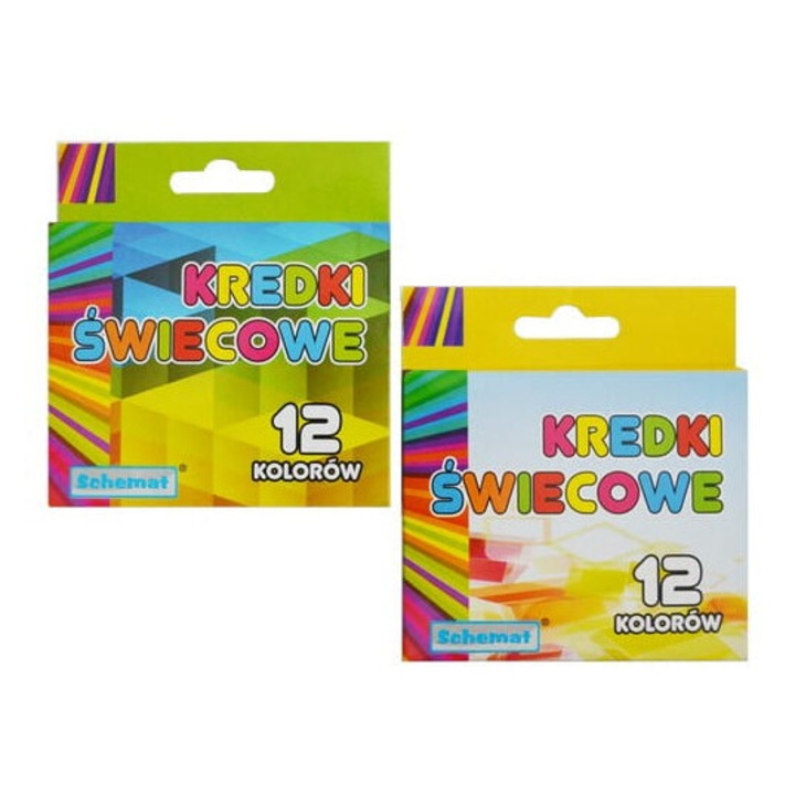 Creioane colorate Schemat set 12 buc, culori intense, rotund