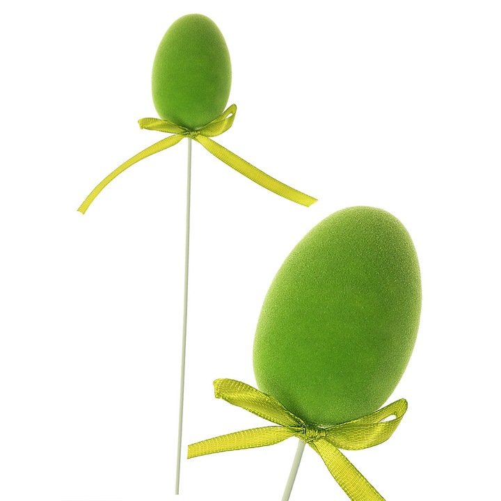 Декоративна писанка от мъх, Arpex, зелена, 25 см