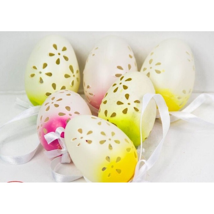 Set decorativ de Paste, GAJO, oua 6 cm, culori vesele, 6 buc.