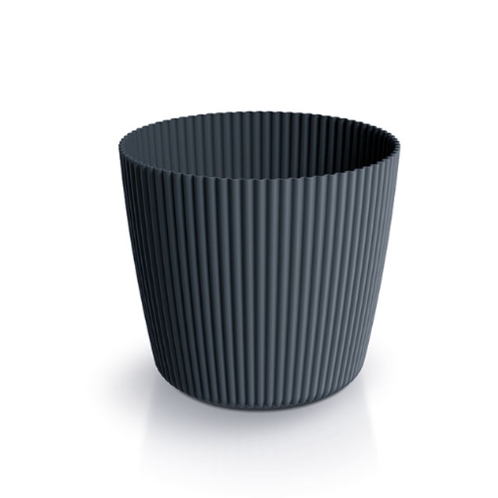 Prosperplast Milly kerek virágcserép 16,9x14,9cm, 2,7L, antracit, bel-/kültéri