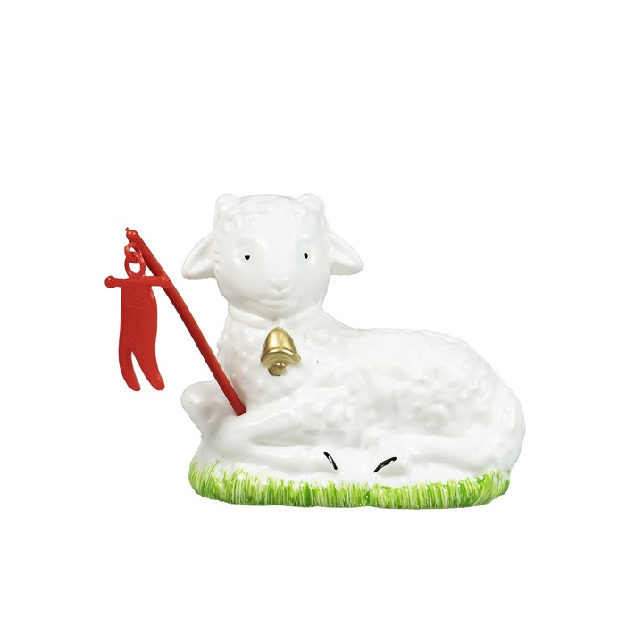 Декоративна украса агънце за Великден Arpex, 8см, универсален дизайн, идеална за маса или великденска кошница