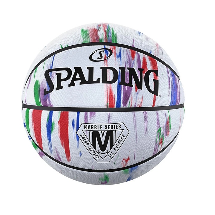 Minge baschet Spalding Marble Series Rainbow, multicolor, dimensiune 5