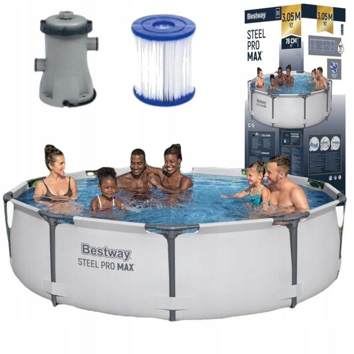 Piscina cadru cu pompa flirt gradina rotunda 305x76cm Bestway 56408