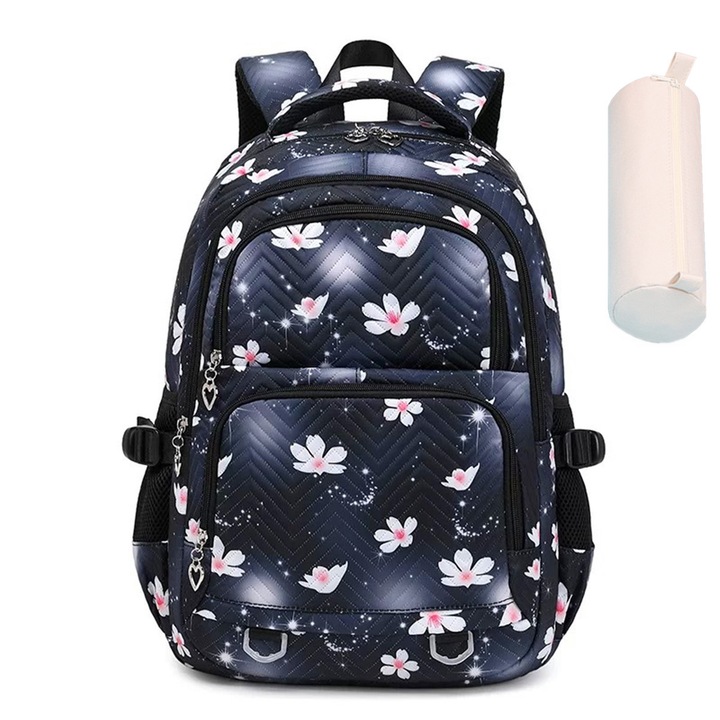 Ghiozdan Scoala, BESTONER ®, Usor, Impermeabil, Negru, 45x33x20cm