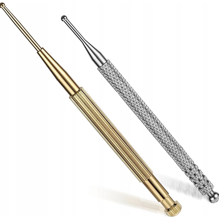 Set 2 x Dlugopis de acupresura Teaaha, dublu cap, otel inoxidabil, compact, portabil