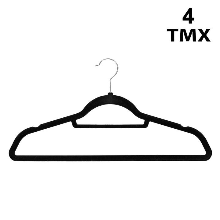 Черни кадифени закачалки 45см - 4бр