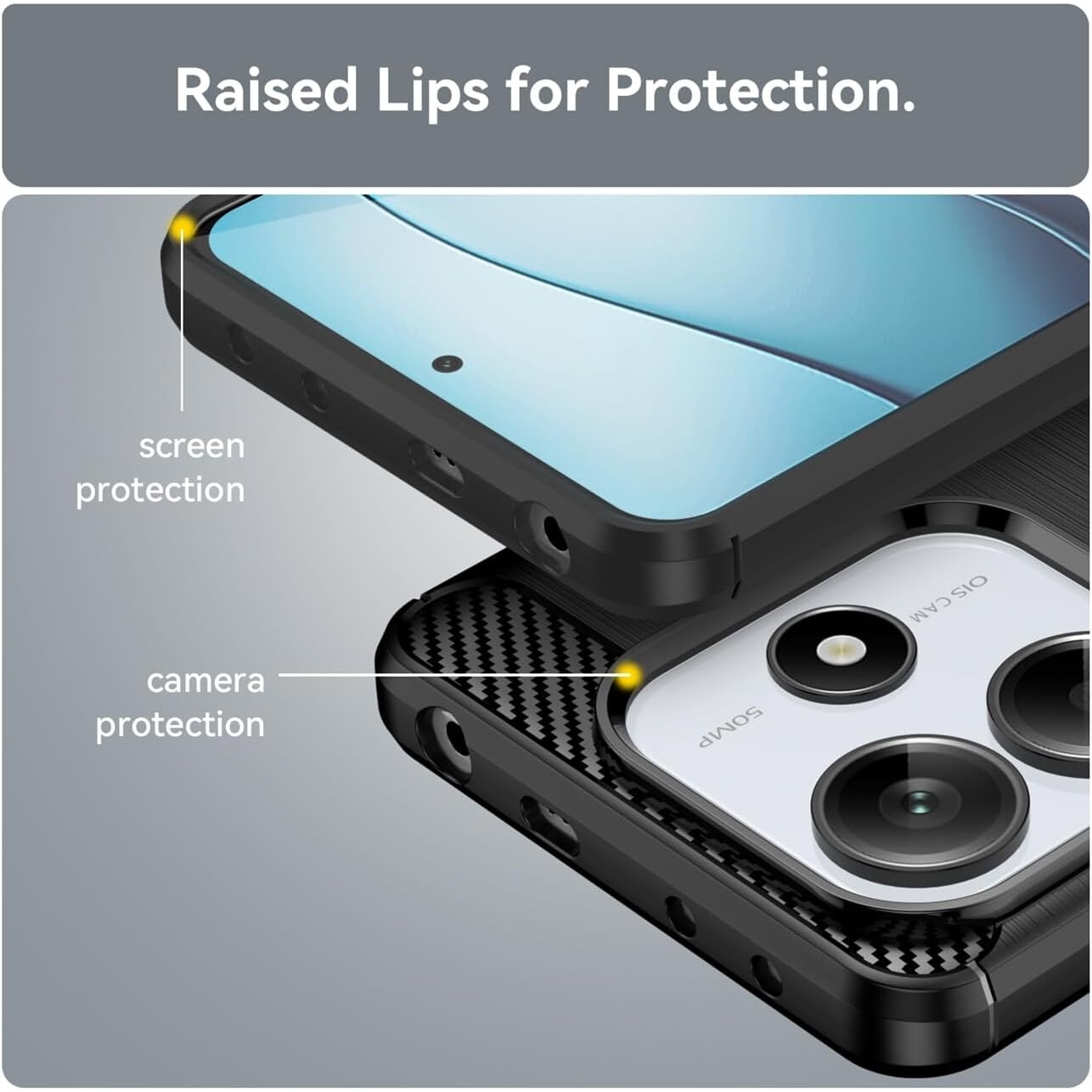 Husa protectie Mat-Tech compatibila cu Xiaomi Redmi Note 14 5G, Textura Carbon, Finisaj Mat, Anti-Shock, Rezistenta la impact, Negru