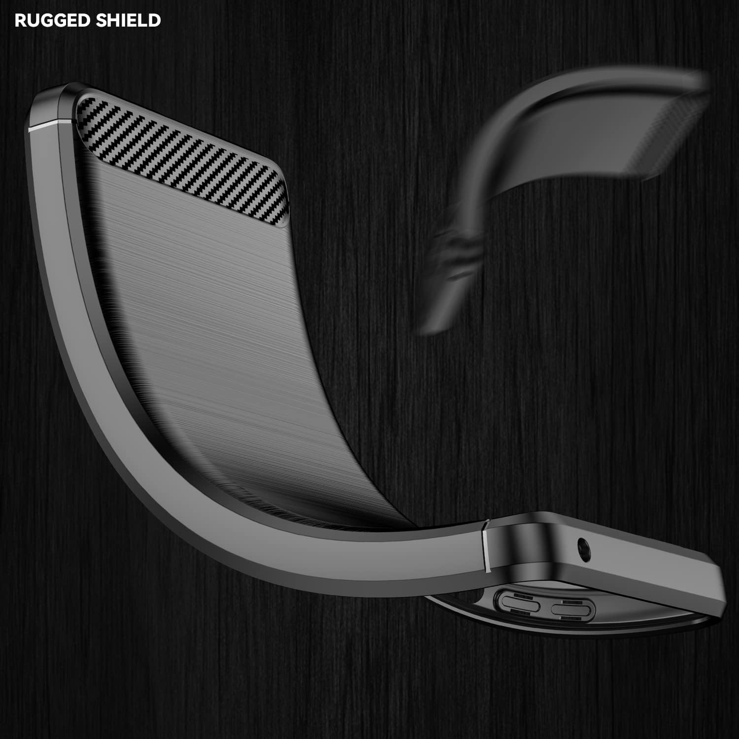 Husa protectie Mat-Tech compatibila cu Xiaomi Redmi Note 14 5G, Textura Carbon, Finisaj Mat, Anti-Shock, Rezistenta la impact, Negru