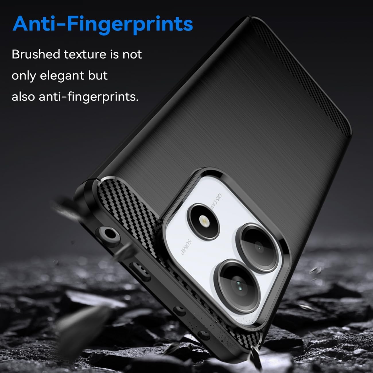 Husa protectie Mat-Tech compatibila cu Xiaomi Redmi Note 14 5G, Textura Carbon, Finisaj Mat, Anti-Shock, Rezistenta la impact, Negru