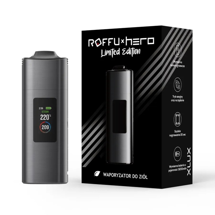 Vaporizator XLUX Roffu X HERO Limited Edition, 60-220°C, doua camere, set complet