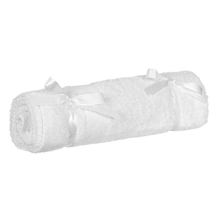 Първокласна бяла памучна кърпа 90x50 см