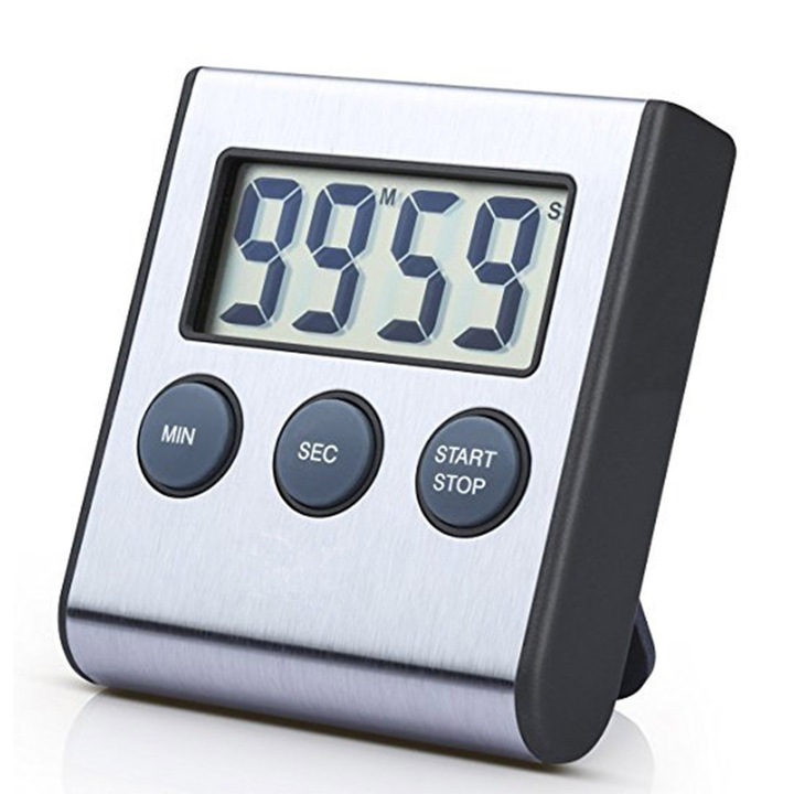 Enforose digitális konyhai időzítő, ultravékony design, 90dB hangos riasztás, nagy LCD, 0.45Kg