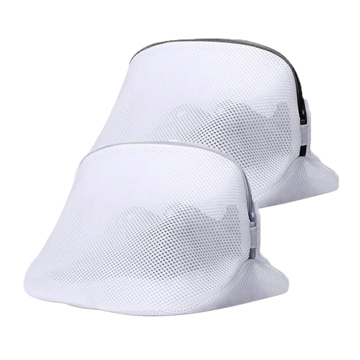 Geanta de rufe din plasa pentru incaltaminte, Enforose, set de 2, 42x24x24cm, material respirabil, fermoar sigur