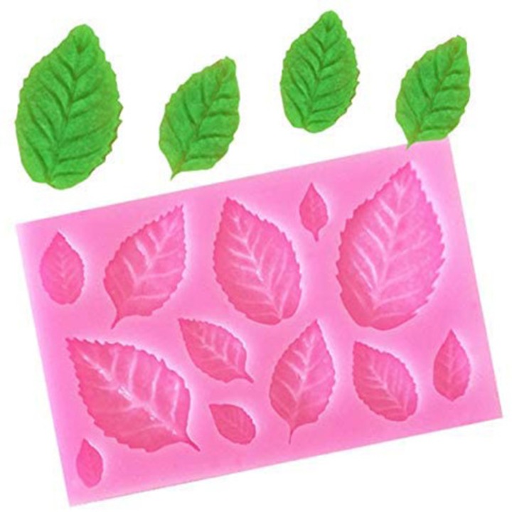Форма за торта, Enforose, силикон, ядливи зелени листа, 3D ефект