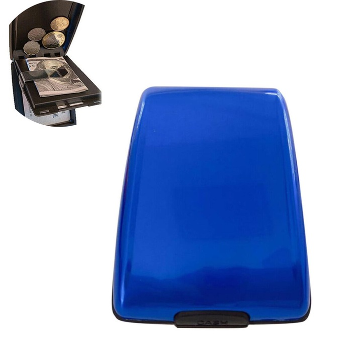 Мъжки портфейл Enforose, тънък метален, поставка за 6 карти, водоустойчив и устойчив на порязване, RFID защита