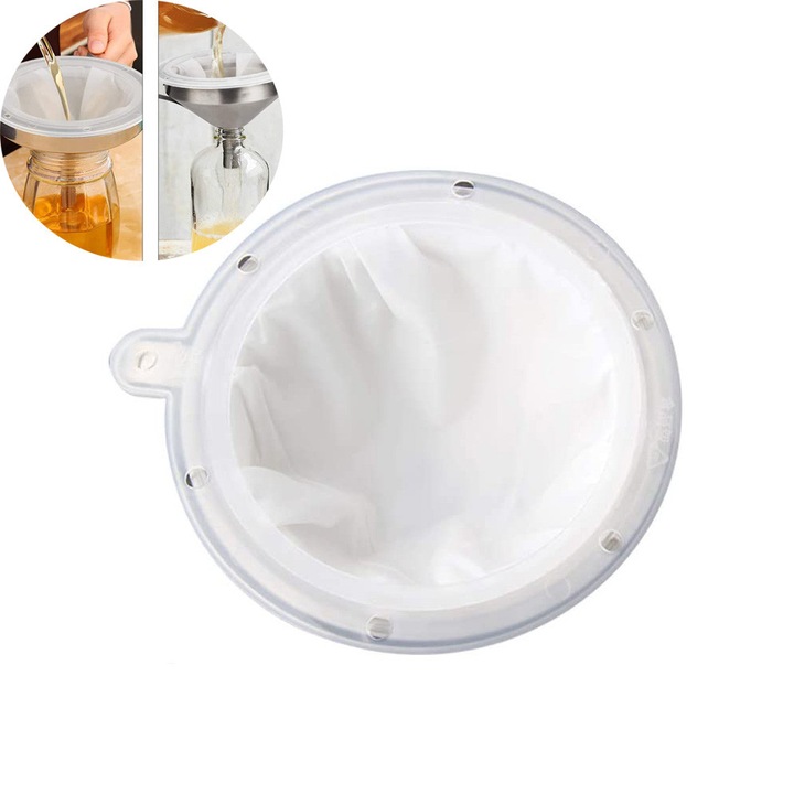 Цедка с фуния, Enforose, комплект с филтър-сепаратор, неръждаема стомана, размер 5 инча, лесна за почистване